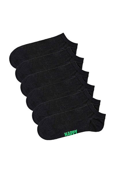 Happy Socks , Set de șosete unisex până la gleznă - 6 perechi, Negru, Mărime 36-40 EU