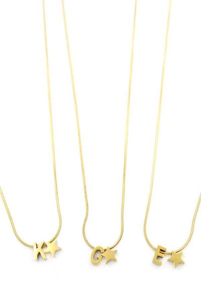 MBB ETİCARET 24-Piece Star Letter Necklace - Gold