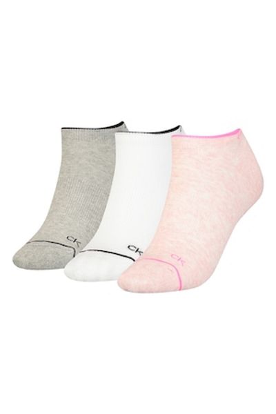 Calvin Klein , Set de șosete până la gleznă - 3 perechi, Alb, Roz, Gri, Mărime universală