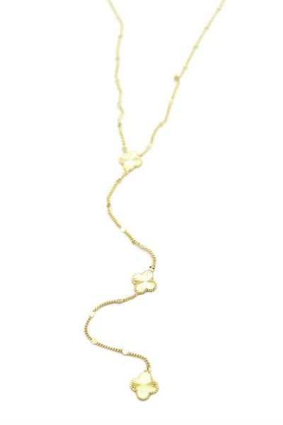 MBB ETİCARET Vc Clover Y Necklace - Gold