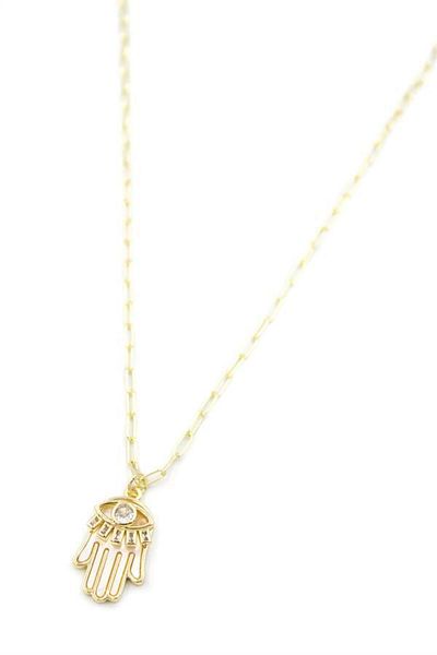 MBB ETİCARET Fatima Mother Hand Necklace - White