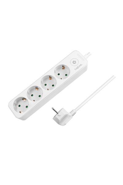 LogiLink Cablu prelungitor de alimentare LPS245, 4 prize, 1,5 m, alb