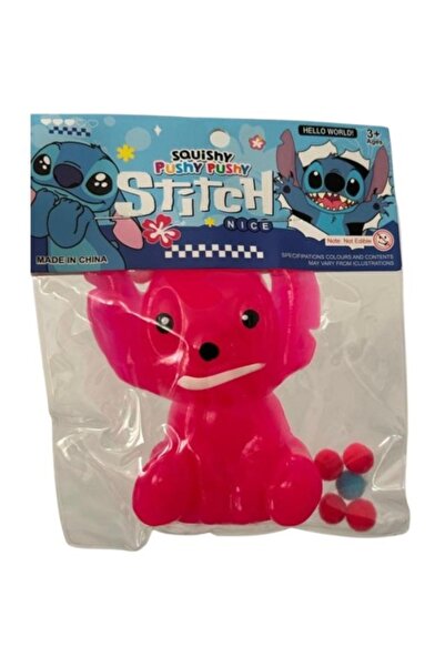 Squishy Jucarie Stitch Squishy, anti-stres, roz, 10cm, moale si cauciucat