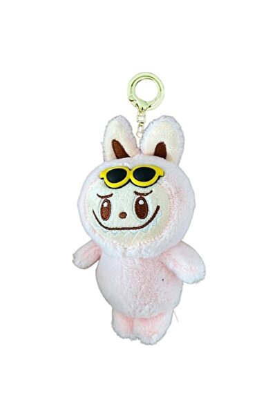 OEM Breloc Figurină De Pluș Labubu Cu Ochelari, Roz Deschis, 18 Cm