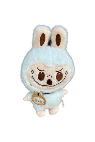 OEM Promo Pack: LaBubu Plush Figurine, Soft and Fluffy, White, 25 cm + Squishy Interactive Black Mini Pa