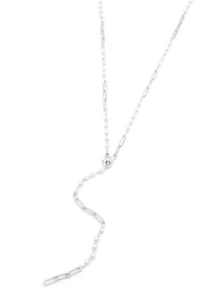 MBB ETİCARET Pearl Y Necklace - Silver