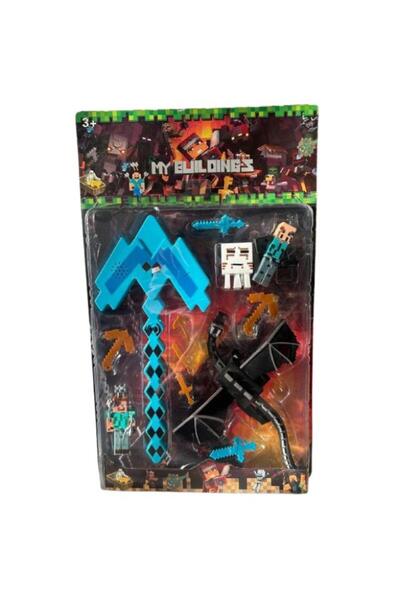 MINECRAFT Construction Set, 5 Figures and 7 Swords, Multicolor, 5-25cm