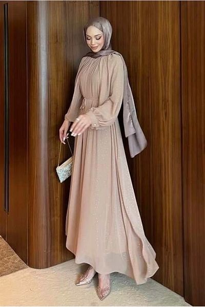 nedo7 Stoned Chiffon Dress Onion Peel