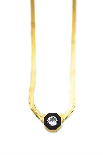 MBB ETİCARET Çağla Italian Chain Steel Necklace - Gold