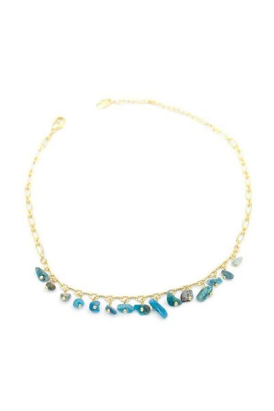 MBB ETİCARET Natural Stone Anklet - Gold