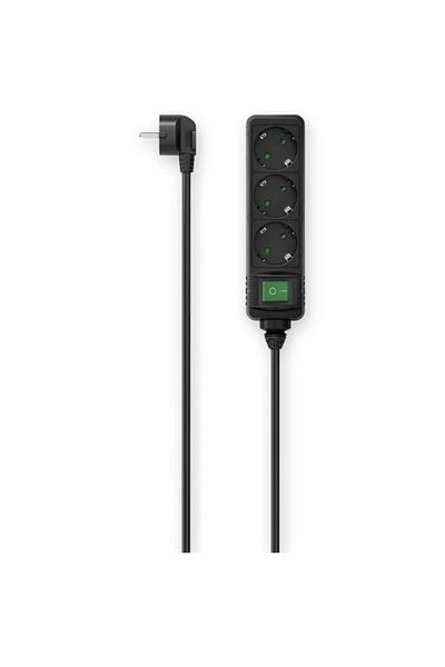 Hama Power Strip with Switch, 3 Sockets, 3 m, Black