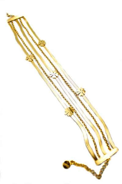 MBB ETİCARET Multiple clover chain bracelet - gold