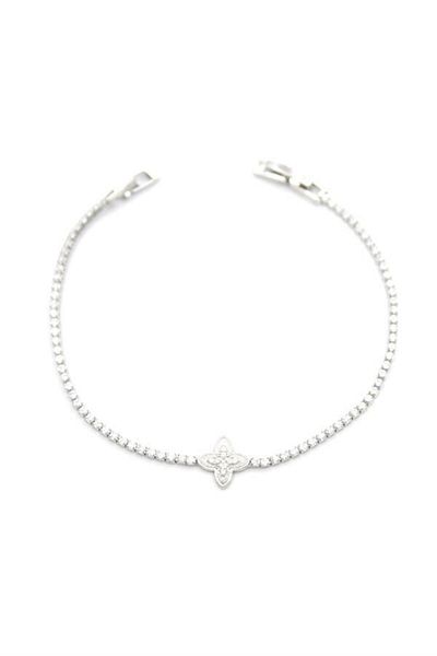MBB ETİCARET Vc clover stone bracelet - silver