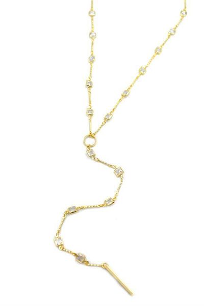 MBB ETİCARET Stone Y Necklace - Gold