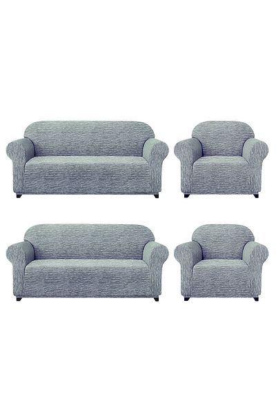 BOSTAN Jacquard Sofa, Sofa, Sofa Bed Cover Stick Pattern Flexible Without Skirt For 3+3+1+1 Sets