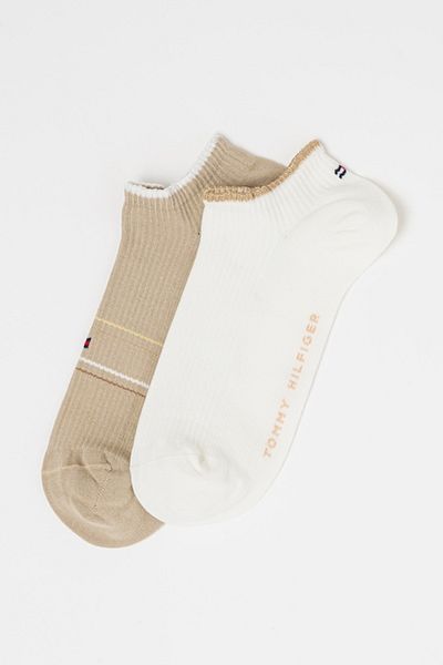 Tommy Hilfiger , Set of ankle socks - 2 pairs, White, Sand brown, 39-42