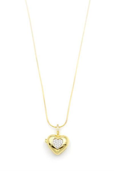 MBB ETİCARET Heart Necklace with Stone - Gold
