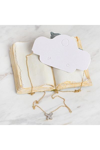 MBB ETİCARET Loren 25Pcs White Jewelry Necklace Card