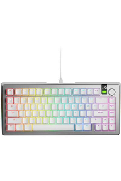 Glorious Tastatură mecanică GMMK 3 PRO 75% prefabricată, USB-C, comutatoare Fox, aspect american, 81 de taste