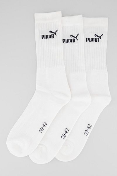 Puma , Set de șosete lungi unisex cu logo - 3 perechi, Alb optic, 39-42