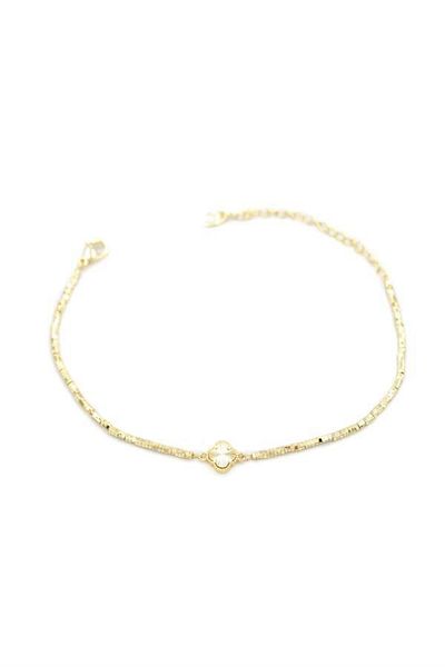 MBB ETİCARET Cube Bead Clover Bracelet - Gold