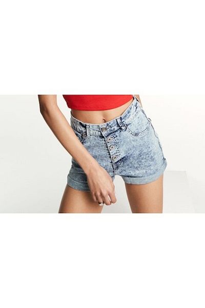New Yorker Pantaloni scurți din denim cu nasturi pentru femei, mărime M