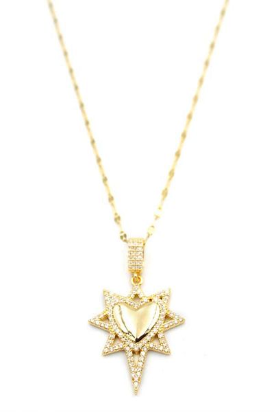 MBB ETİCARET Heart Star Necklace - Gold