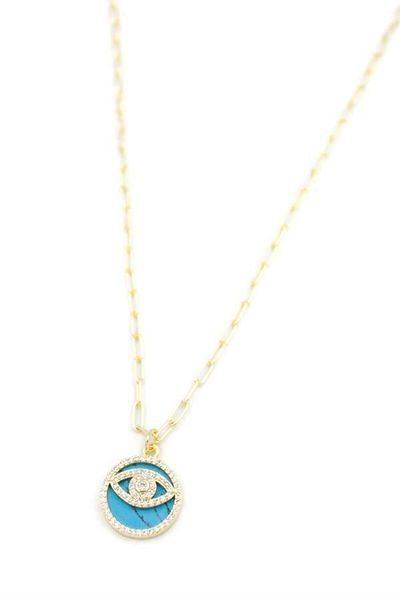 MBB ETİCARET Eye necklace - turquoise