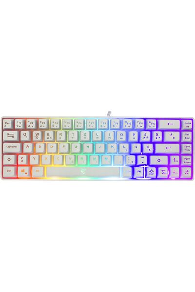 white shark Tastatură de gaming cu fir White Shark RONIN, tip geantă de mână compactă, 19 taste anti-ghosting, LED curcubeu I