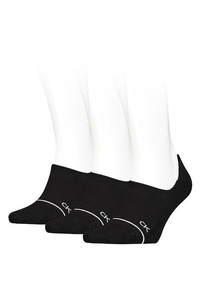 Calvin Klein , Set de șosete foarte scurte cu model monogramă - 3 perechi, Negru, Mărime universală