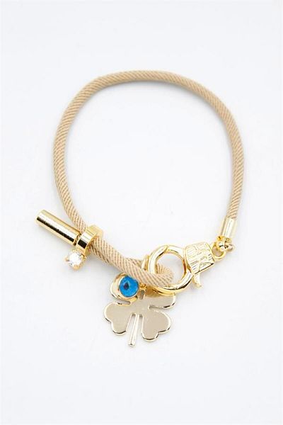 MBB ETİCARET String Clover Bracelet - Beige