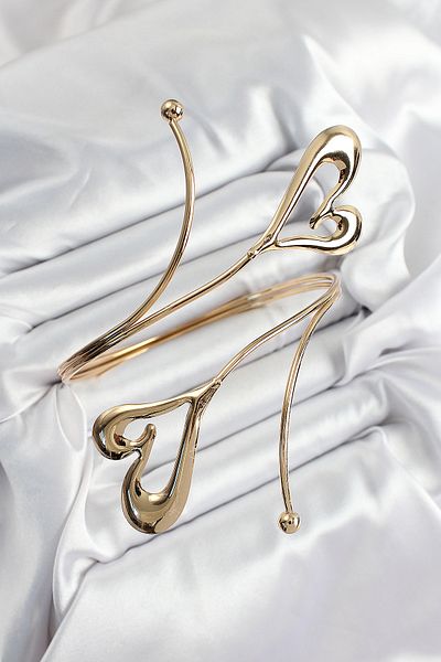 MBB ETİCARET Brass Heart Model Gold Color Women's Pazu Bracelet - Tj-Bb7422