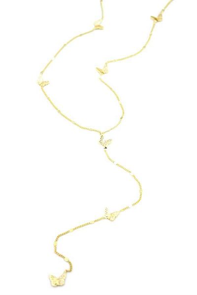 MBB ETİCARET Butterfly Y Necklace - Gold