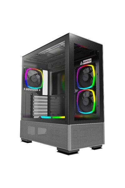 MONTECH Sky Two Case, No PSU, ATX, Black, Tempered Glass, ARGB