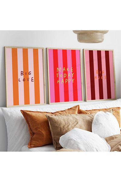 NT Handmade Εκτύπωση UV με φυσικό ξύλινο πλαίσιο Make Today Happy Wall Painting – Μοντέρνα και κομψή διακόσμηση τοίχου