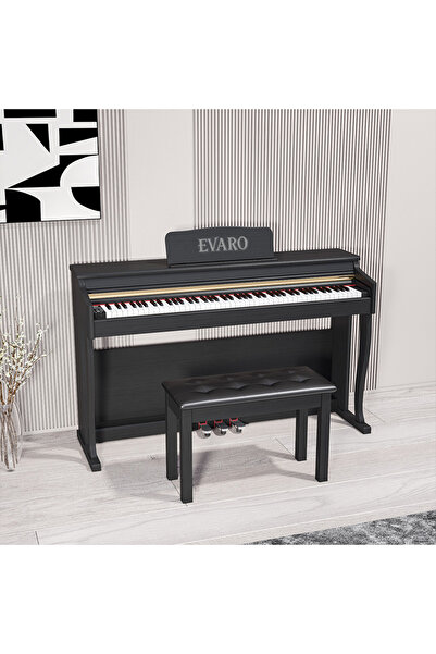 EVARO Pro 88 tuşlu Piyano dijital ekran bluetooth 16 seviye tuş hasasiyeti (t...