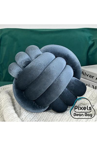 PixelsBeanBag 2 Pieces Soft Knotted Ball Pixel Bean Bag Pillow, Velvet Round Decorative Pillow for Home Decor