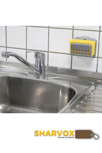 Sharvox Dish Sponge Hanger – Adhesive Suction Cup Sink Holder