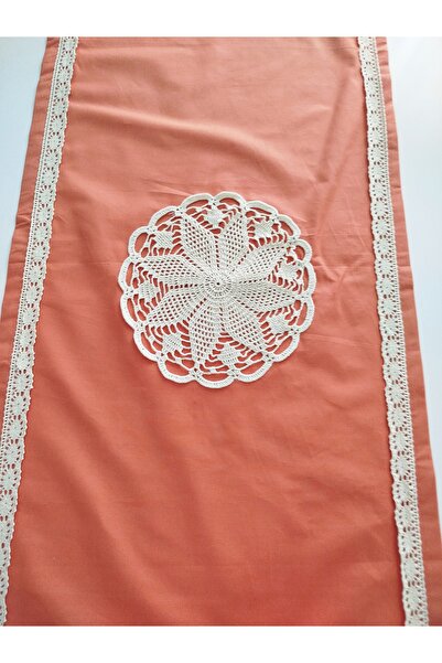 denizli hatırası Authentic Handmade Soft 100% Cotton Laced Runner 45X115 cm