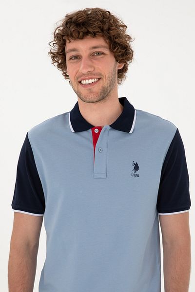 U.S. Polo Assn. Men's Regular Fit Polo Neck Blue T-Shirt 50306871-Vr036
