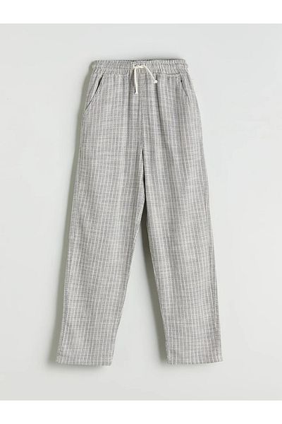 LC Waikiki Lcw Kids Blue Elastic Waist Muslin Boy's Trousers