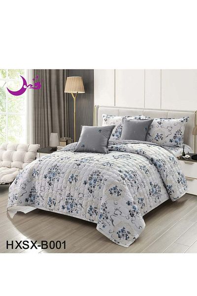 Moon Compressed 6-Piece Quilt Set for Two with Double-Sided Design, Size 230×250 cm