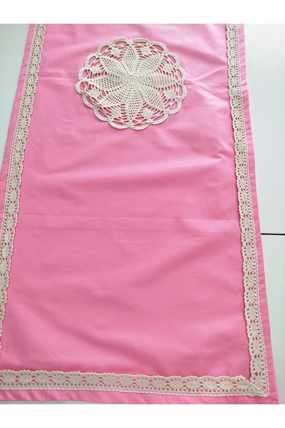 denizli hatırası Authentic Handmade Soft 100% Cotton Laced Runner 45X115 cm