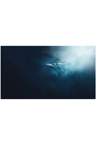 OEM Tablou Canvas, "Balena dansand in lumina albastra", 54 x 39cm