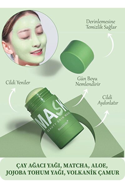 Green Tea Mask yeşil Çay Maskesi 2 Adet