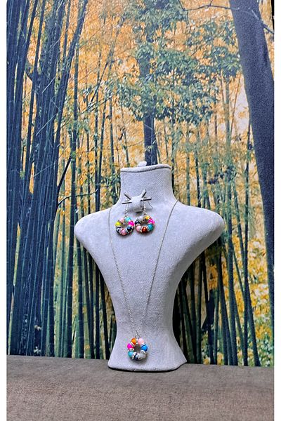 H.RoseButik Colorful Glass Beaded Metal, Gold Plated Set