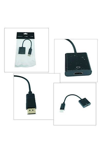 OEM Displayport DP male to HDMI female adapter converter, 1080p at 60Hz, 15cm cable, black