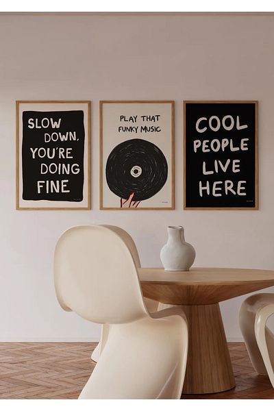 NT Handmade Εκτύπωση UV με φυσικό ξύλινο πλαίσιο Funky Music Wall Painting – Μοντέρνα & κομψή διακόσμηση τοίχου