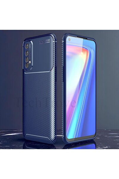 TechTrove Realme 7 Kılıf Kamera Korumalı Darbe Emici Karbon Fiber Desenli Kapak