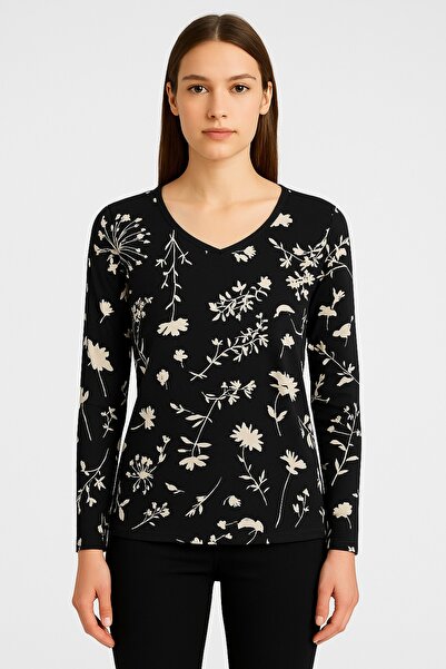 İyisini İstersen Women's Full Lichra Viscosa Combed Round Neck Large Size Bluz